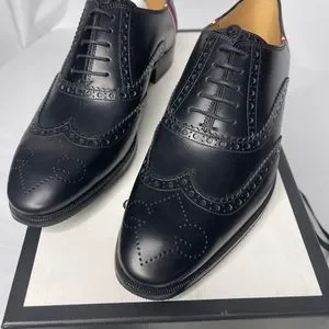$890 Gucci men’s size 6G= US 7 soft heels Oxford shoes new in box Gucci Goatskin Mens Horsebit Loafers 8.5 Black 1741027  main image 4